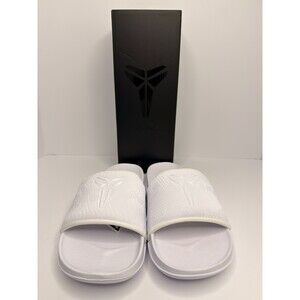 New | Nike Kobe Off Court Slides | Triple White IF2870-100 | Men's Size 10